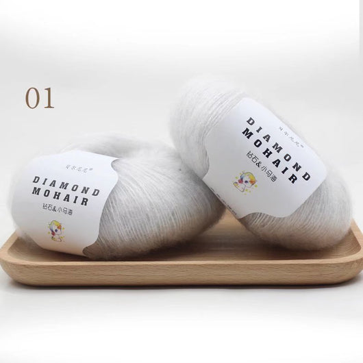 Bufanda Chal de Mohair Tejida a Mano Sudafricana Premium con Ovillo de Lana DIY - Image 56