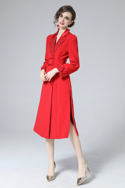 Vestido Largo Elegante Manga Larga Corte Slim con Movimiento - Image 16