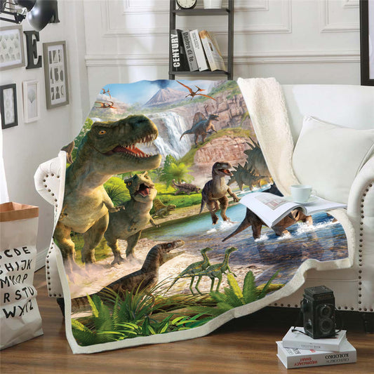 Manta Térmica Estampado Dinosaurio 3D - Suave y Cómoda para Oficina