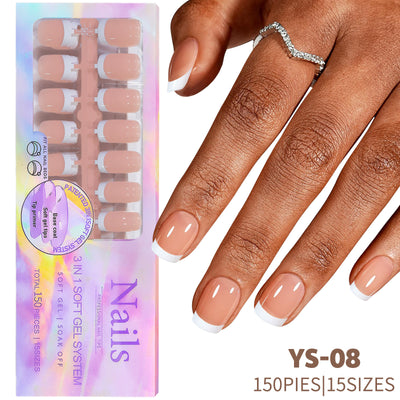 Uñas Postizas Estilo Francés Desmontables sin Marcas - Image 13