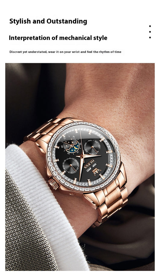 Reloj Automático Mecánico para Hombre con Incrustaciones de Diamantes - Image 17