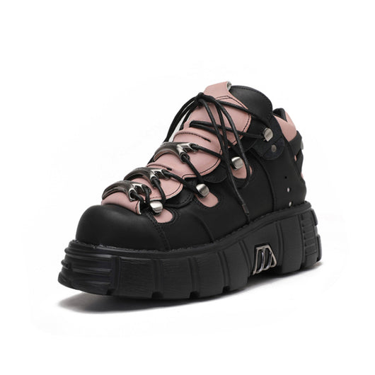 Zapatillas Plataforma Punk Retro con Contraste de Colores para Mujer - Image 8