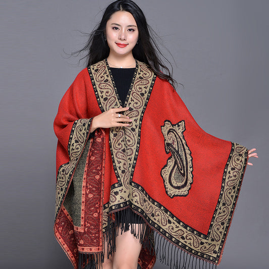 Poncho Étnico Nepali Extra Grande Acolchado para Otoño e Invierno - Image 2