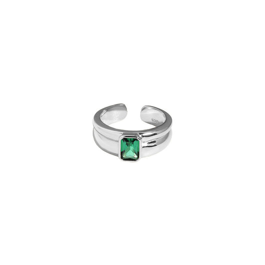 Anillo de Plata Esterlina con Circones Incrustados y Textura Brillante - Image 4