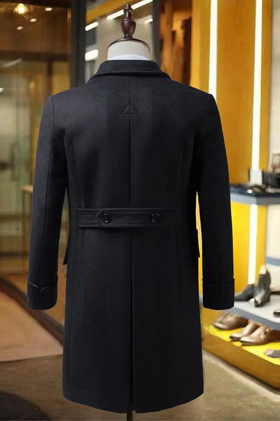 Abrigo de Lana Tipo Gabardina Doble Botonadura Slim Fit para Otoño e Invierno - Image 13