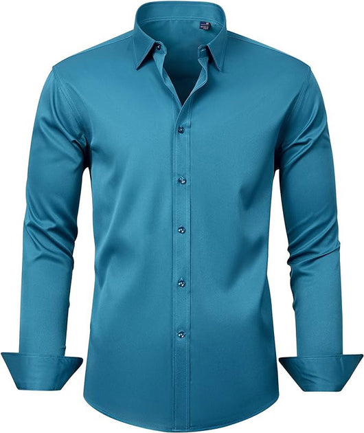 Camisa Elástica de Talla Grande para Hombre de Manga Larga - Image 19