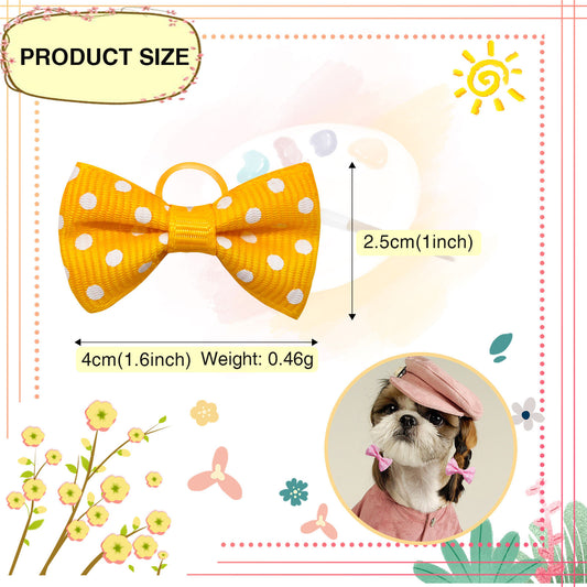 Moño Elástico con Lunares para Mascotas - Accesorios Floral para Perros y Gatos - Image 2
