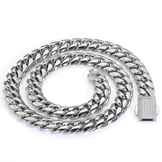 Collar y Pulsera Hip Hop Acero Inoxidable con Cierre de Resorte 12mm - Image 11