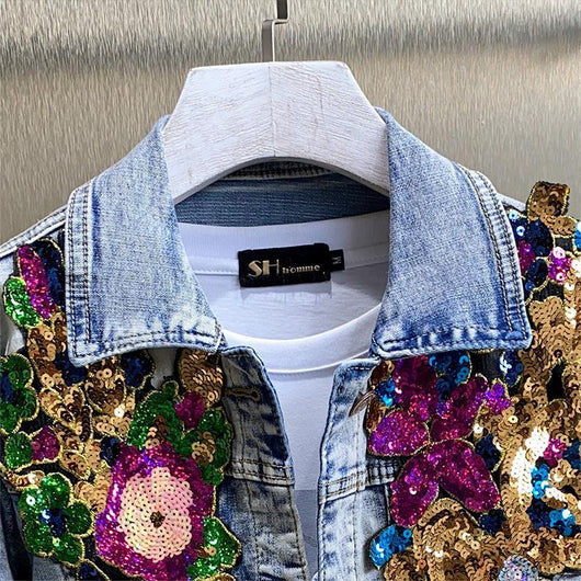 Chaqueta Denim Reforzada con Tachuelas de Diamante - Image 10