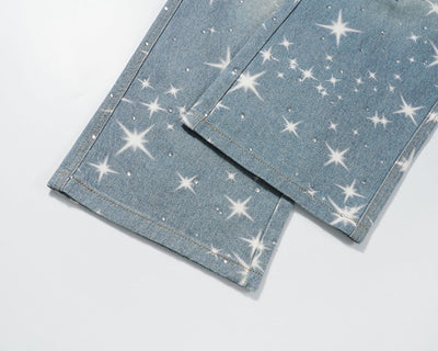 Jeans Sueltos Estampados XINGX con Efecto Apilado para Mujer - Image 32