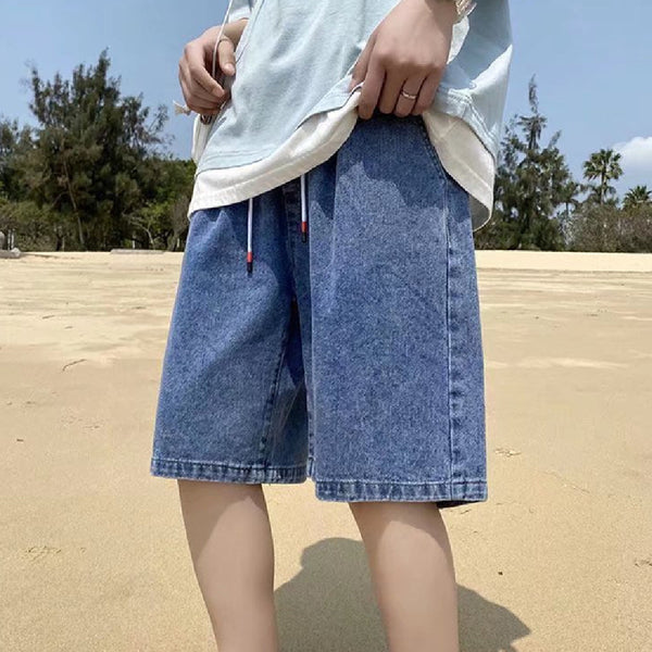 Shorts Vaquero Holgado de Corte Recto para Hombre