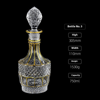 Botella de Whiskey Cristal con Línea Dorada y Tapa Hermética - Image 8