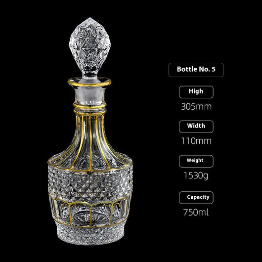 Botella de Whiskey Cristal con Línea Dorada y Tapa Hermética - Image 8