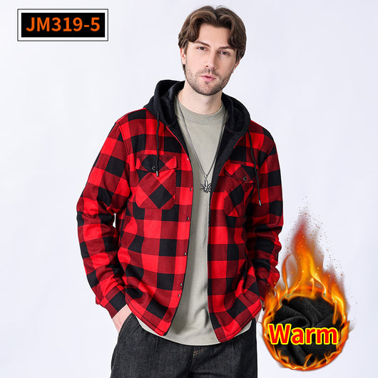 Camisa Cuadros con Capucha y Forro Polar para Hombre - Image 9