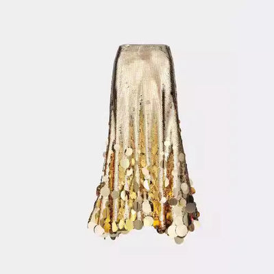 Falda de Fiesta Talla Grande con Lentejuelas Brillantes - Colección Primavera Gongda - Image 5
