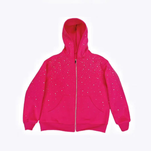 Chaqueta Casual con Capucha y Detalles de Strass para Mujer - Image 4