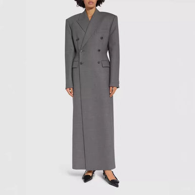 Blazer Ejecutivo Doble Botonadura Ajustado con Hombreras Acolchadas - Image 3