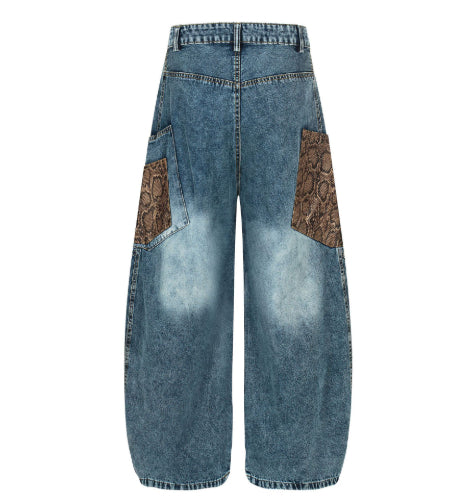 Pantalones Vaqueros Retro Anchos Lavado Desgastado para Hombre - Image 6