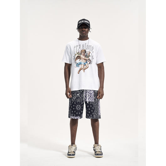Shorts Casuales Holgados con Cordón - Pantalones Cortos de Cinco Puntos