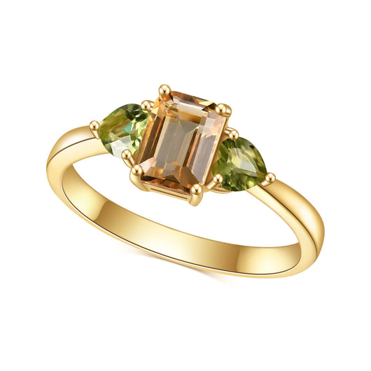 Anillo de Citrino Lujo Ligero con Diseño Moderno y Gemas Incrustadas - Image 8