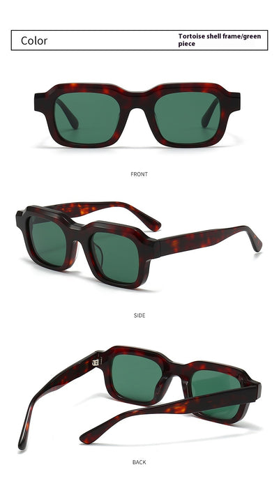Gafas de Sol Acetato Grueso con Degradado de Color y Costuras Decorativas - Image 14