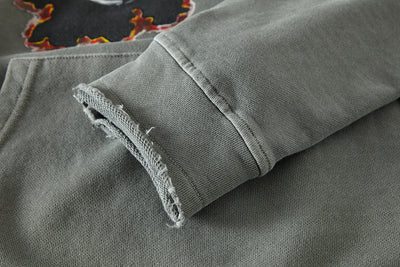 Sudadera con Capucha Estampado Calavera y Huesos Diseño Oversize - Image 8