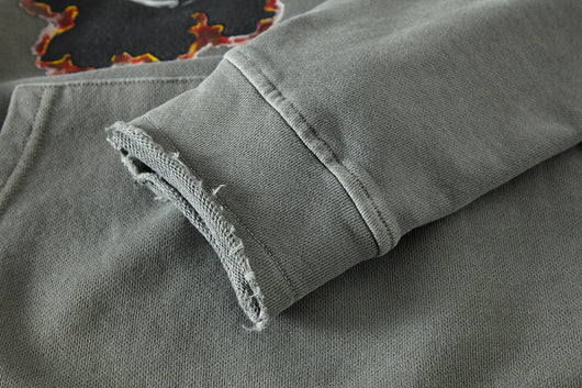 Sudadera con Capucha Estampado Calavera y Huesos Diseño Oversize - Image 8