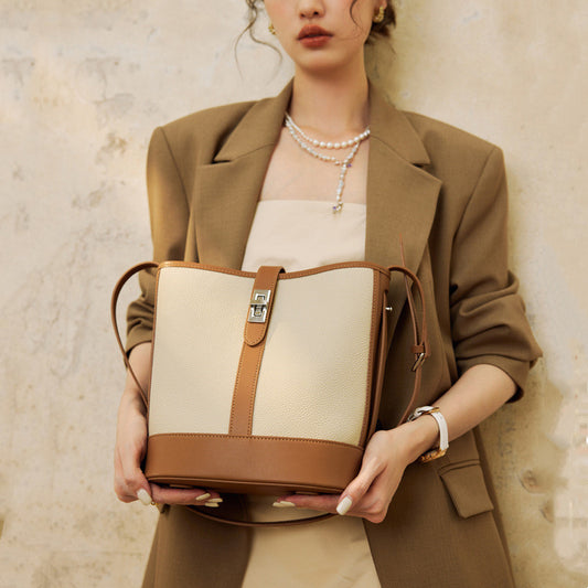 Bolso Bandolera de Cuero Genuino con Gran Capacidad para Mujer