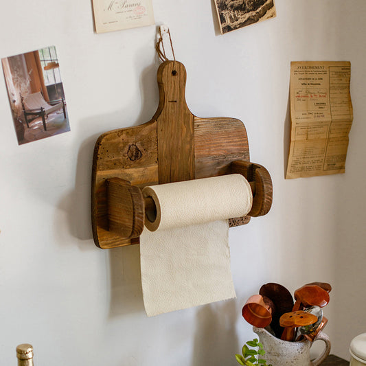 Dispensador de Papel Tissue de Madera Rústica para Cocina