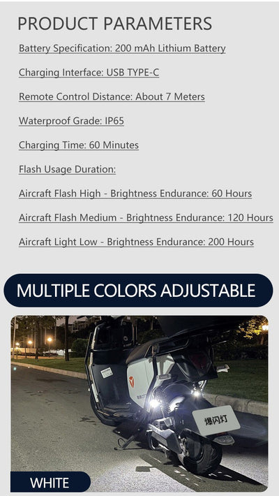 Luz de Advertencia LED para Motocicleta con Control Remoto Inalámbrico - Image 21