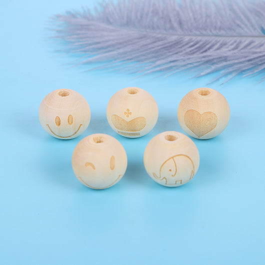 Cuentas de Madera Grabadas a Láser para Joyería DIY - Image 16