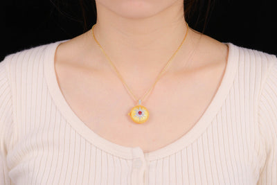 Collar Colgante de Plata 925 con Clip Portafoto Dorado Estrella - Image 9