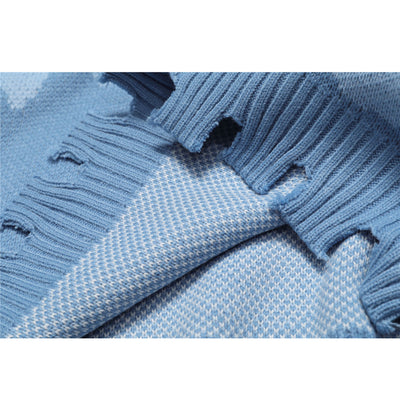 Suéter Hombre Tejido Jacquard Bloques de Color Cuello Redondo - Image 10