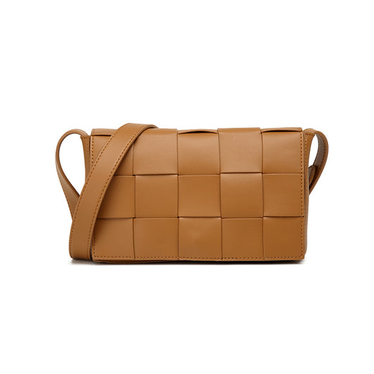 Bolsa Crossbody de Cuero Tejido Vintage con Asa Simple - Image 3