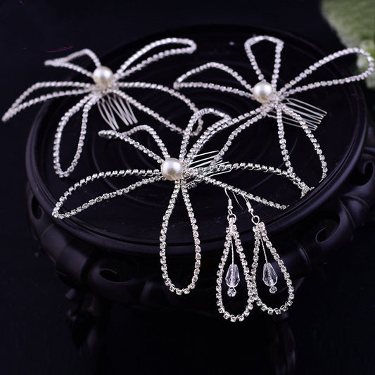 Tiara Nupcial de Cristal con Peine Elegante para Novia