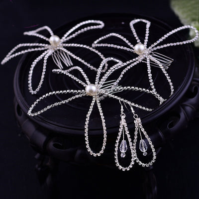 Tiara Nupcial de Cristal con Peine Elegante para Novia