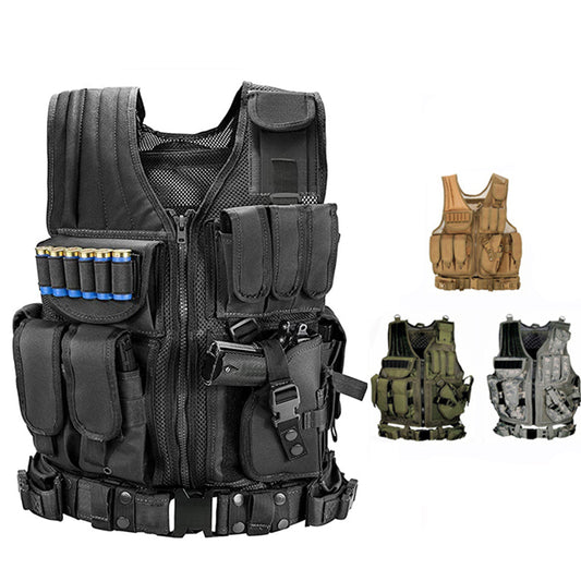 Chaleco Táctico Militar MOLLE con Placa de Protección para Airsoft y Operaciones