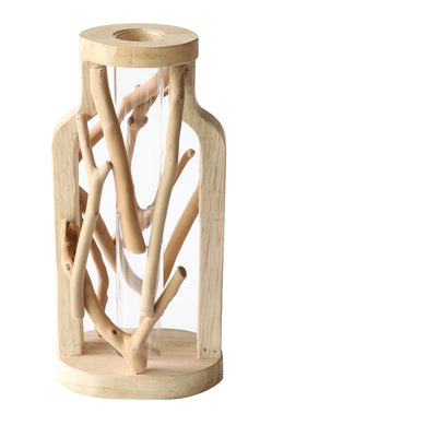 Jarrón de Madera Maciza Artesanal con Diseño de Paisaje - Image 4