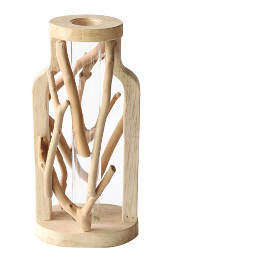 Jarrón de Madera Maciza Artesanal con Diseño de Paisaje - Image 4