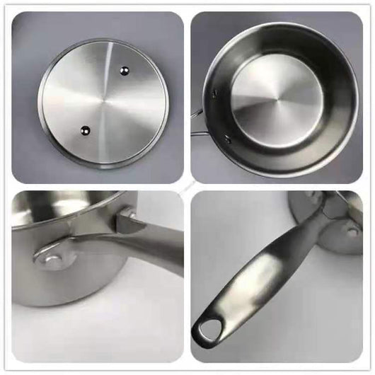 Juego de Ollas de Acero Inoxidable Alemán 16-18cm para Leche y Cocina - Image 5