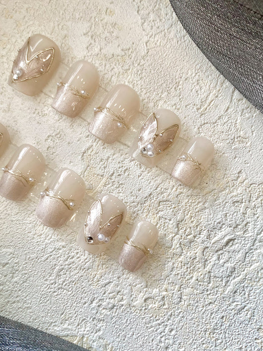 Parches de Uñas Perla Nude con Efecto Cola de Pez - Image 10