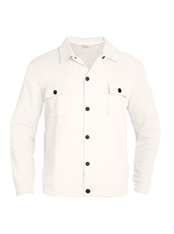 Camisa Tejida Suelta a Cuadros Jacquard para Hombre - Estilo Casual y Profesional