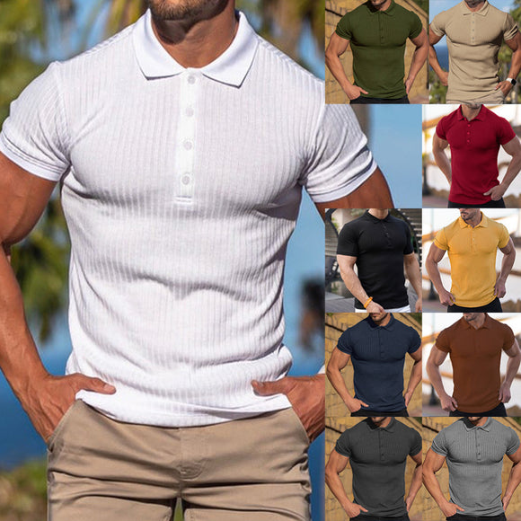 Polo Slim Fit de Algodón Mercerizado Manga Corta