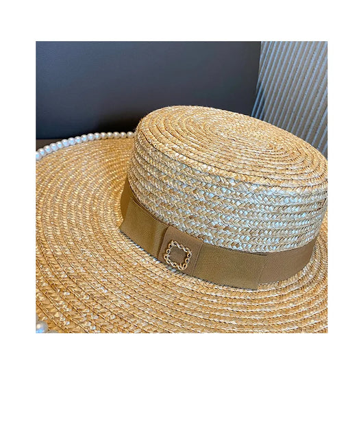Sombrero de Paja Natural con Ala Ancha Pearl Element - Image 14