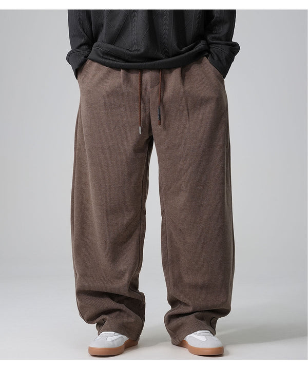 Pantalones Casuales Holgados con Cordón Ajustable y Forro Polar