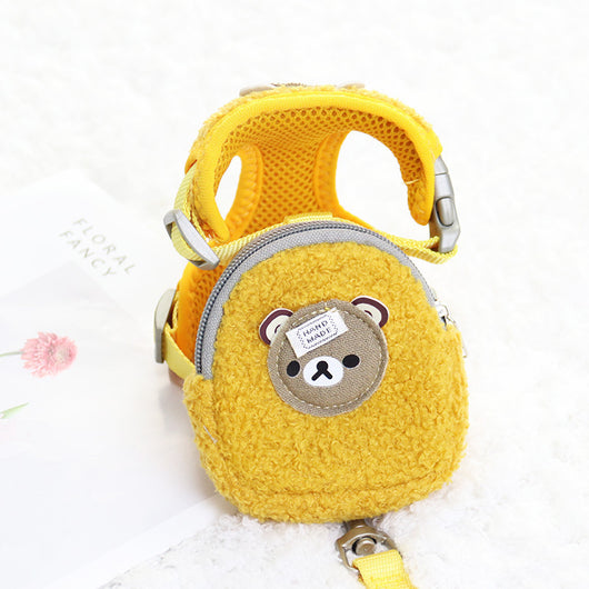 Mochila de Mascotas Fleece con Arnés Pecho y Cuerda de Tracción - Image 12