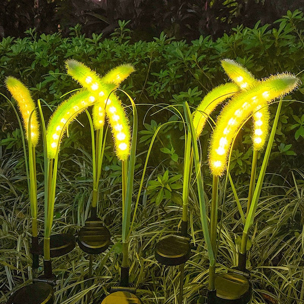Lámpara Solar LED Decorativa con Pasto Artificial para Jardín