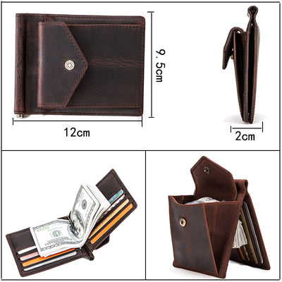 Billetera Multifuncional de Cuero Crazy Horse Estilo Retro - Image 14