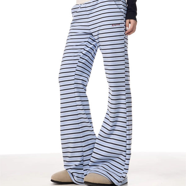 Pantalones Casuales a Rayas Vintage para Mujer - Corte Recto y Holgado