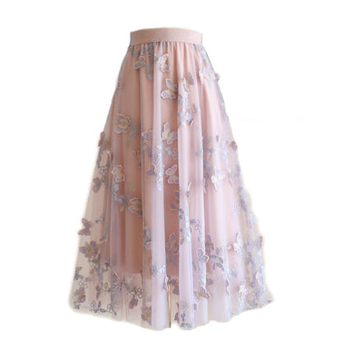 Falda Talle Alto con Malla Bordada - Image 2